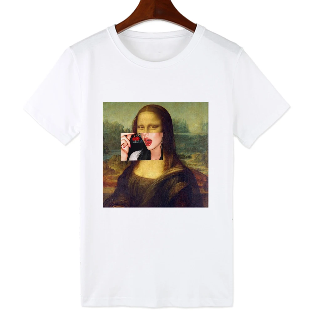 Grand candidate Intend Mona Lisa Funny Cigarette Lighter Tee Femme Graphic T Shirt Street 2021  Punk Harajuku Tshirt Brazil Hip Hop Gothic Woman Clothes|T-Shirts| -  AliExpress