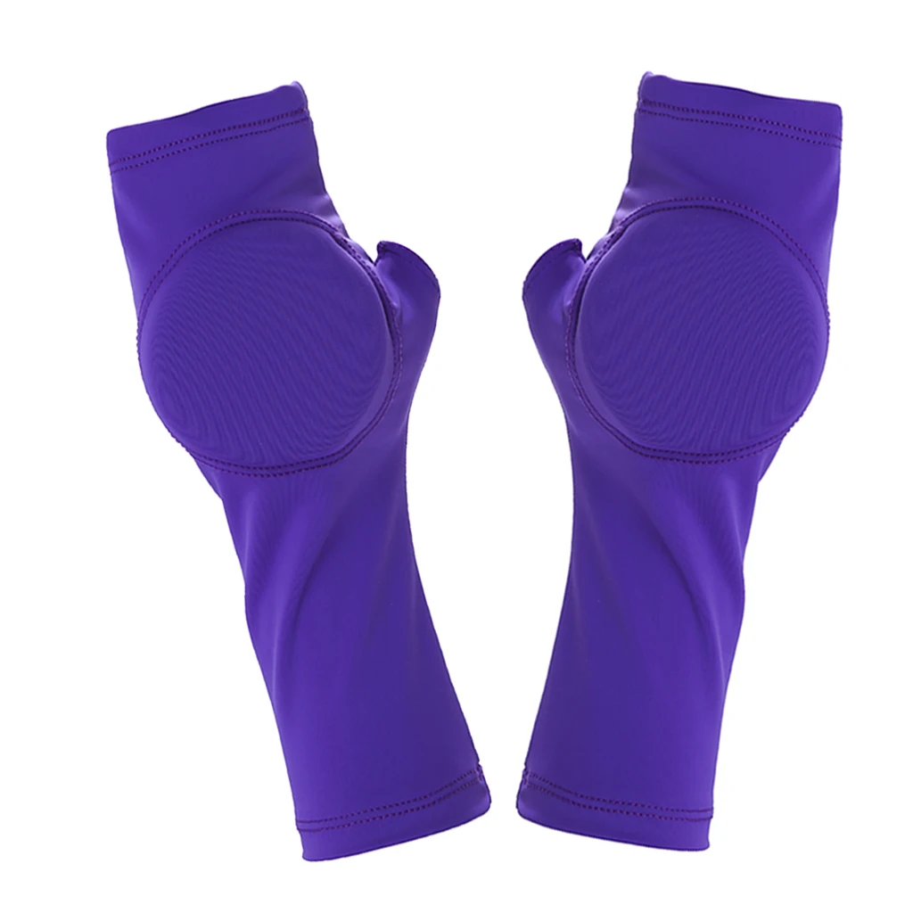 Thermal Figure Skating Gloves Palm Hand Guard Sports Safety Protective Gear for Girls Women Ladies Purple XS-XL