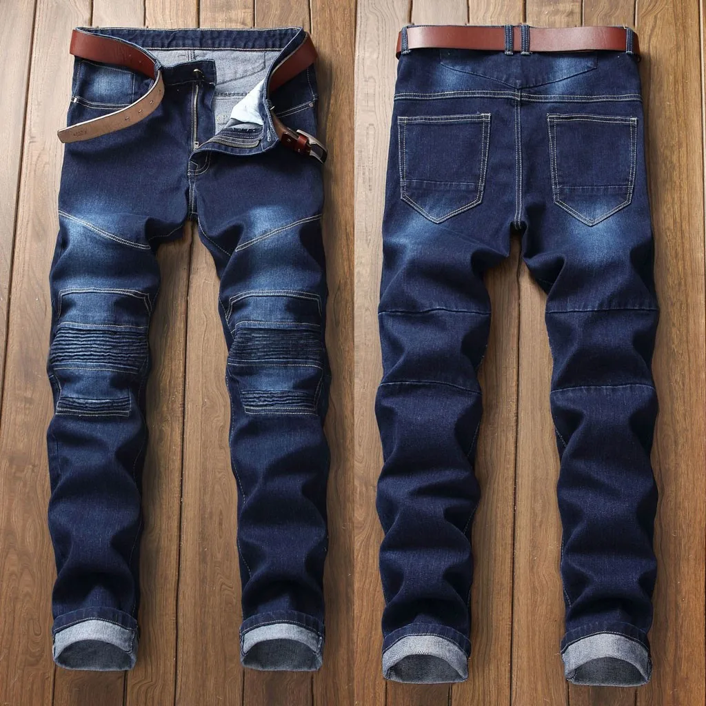 

Jeans Men 2019 New Fashion Korean Style High Street Slim Fit Button Personality Vintage Classical Denim Pants Plus Size Trousers