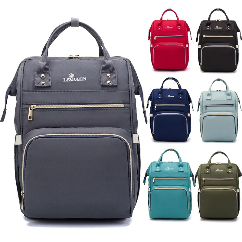 

Lequeen Diaper Bag Mommy Large Capacity Backpack Multi-function Waterproof Baby Bag Eco-friendly Fabric Baby Nappy Backpacks