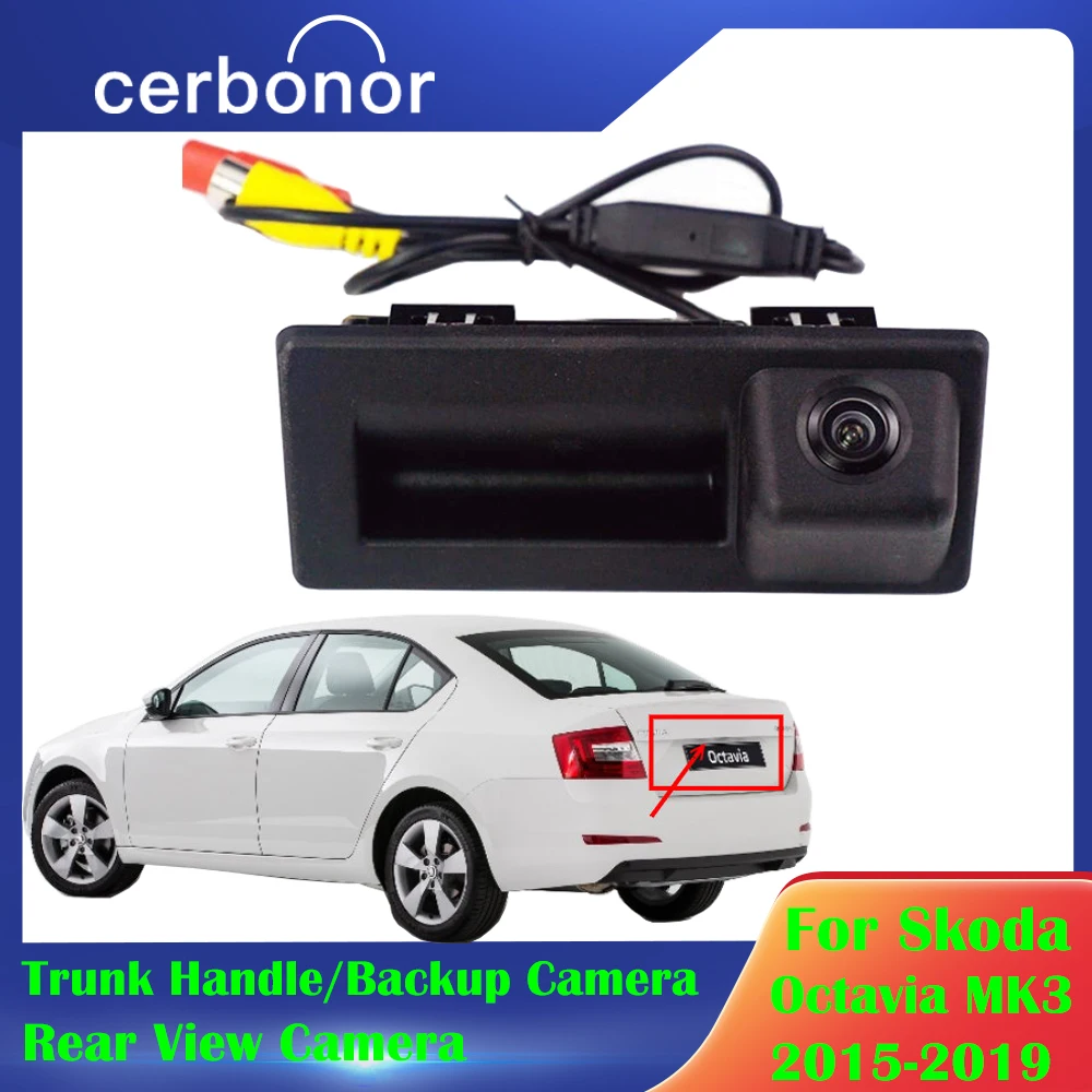 

Car Rear View Camera For Skoda Octavia MK3 A7 5E 2015 - 2019 Superb B8 3V Auto Original Trunk Handle Backup Camera