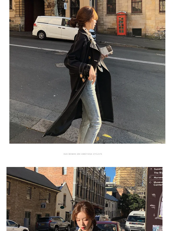 New Style Main Push Mid-length Open Wire Trench Coat
