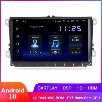 

9" IPS Android 10 Carplay Stereo GPS For Eos Golf Eos Tiguan Scirocco Tiguan Passat Octavia Altea In Dash Auto Radio DSP Audio