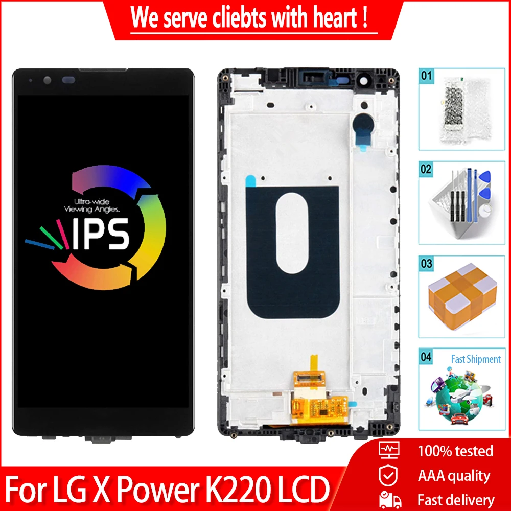 5.3&quot Original Quality For LG X Power K220 LCD Display Touch Screen Digitizer Assembly+Frame Replacement K220DS | Мобильные