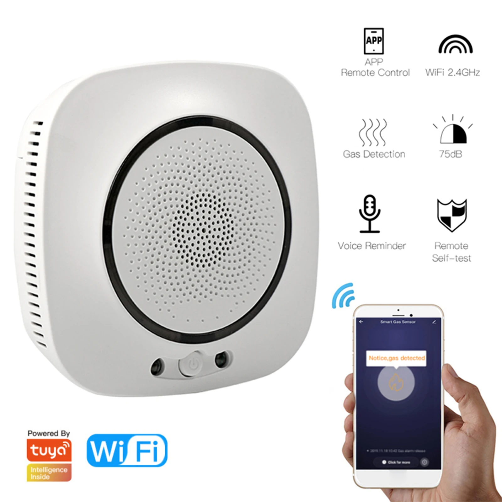 Дыма Wi-Fi Сенсор охранной сигнализации Системы звук Предупреждение детектор