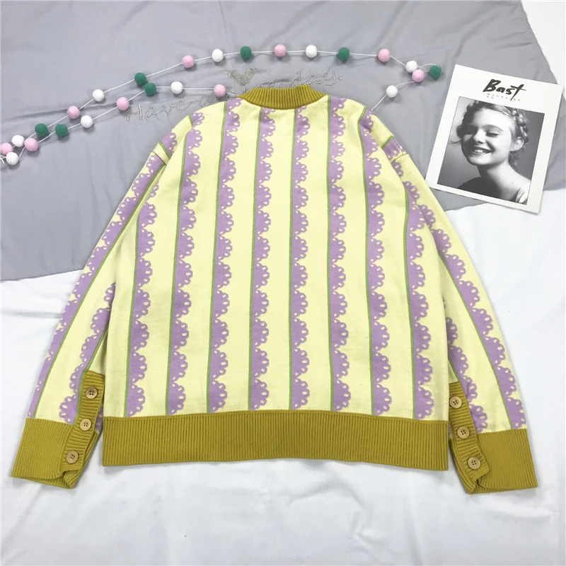 MERRY PRETTY женские кардиганы с цветочной вышивкой зимние толстые теплые вязаные свитера с v-образным вырезом жаккардовый Забавный вязаный свитер