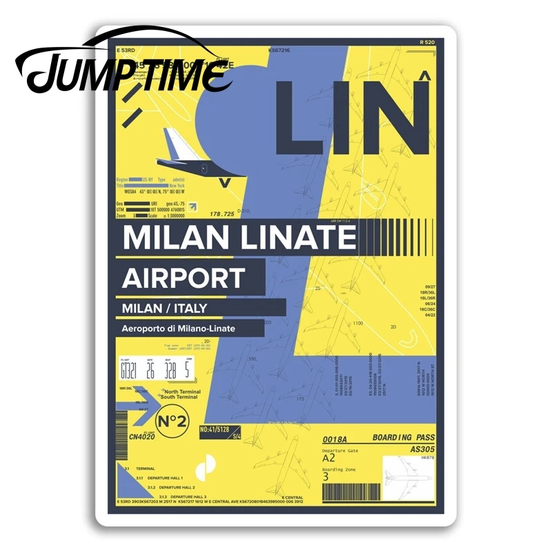 Время прыжка для LIN Milan Linate аэропорт виниловая наклейка s Италия Путешествие