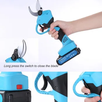 

21V Cordless Pruner Lithium-ion Pruning Shear Efficient Fruit Tree Bonsai Pruning Electric Tree Branches Cutter with 2 Battery