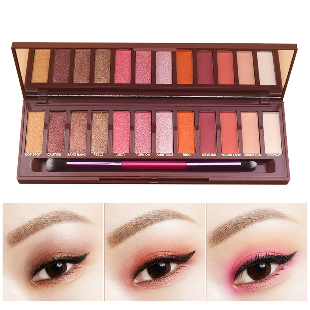 

Givenone Eyeshadow Palette Natural Shimmer Matte Eyeshadow Powder 12 Colors Pearlescent Eyes Makeup Pallete Maquiagem