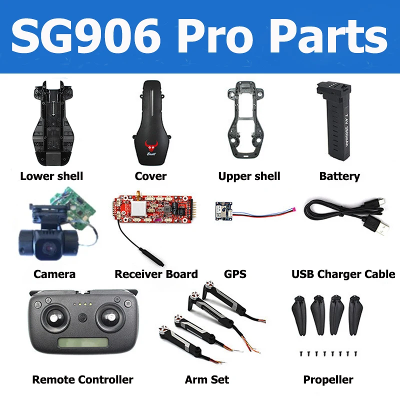 ZLRC SG906 Pro 2 RC Дрон запасные части Нижняя верхняя крышка приемника плата GPS