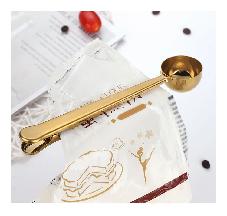 Cuillère,Cuillère doseuse deux en un à Long manche,en acier inoxydable