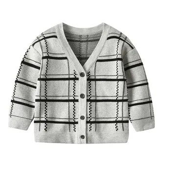 

2019 Dongkuan Korean boy cardigan jacket children's clothing plaid cardigan sweater coat