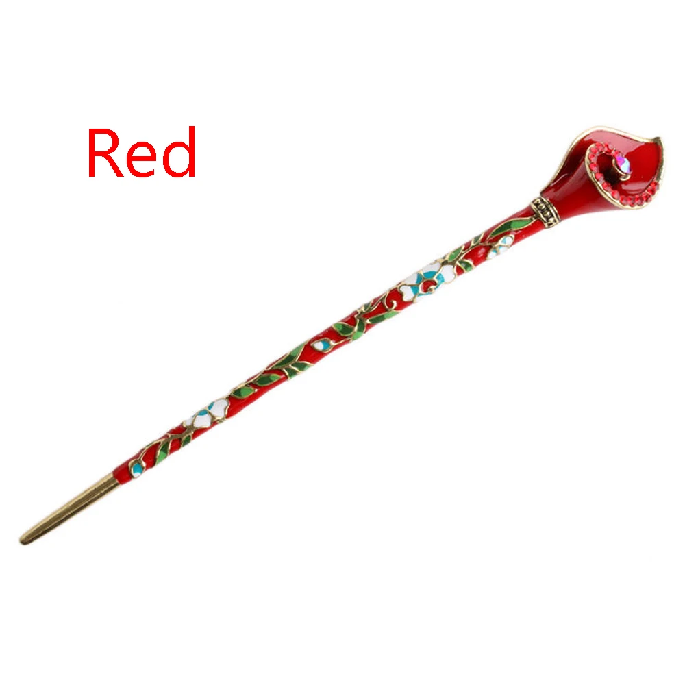 red Случайный цвет, Женская повязка на голову с кристаллами и бабочками, Цветочные Шпильки, кисточки, стразы, заколки для волос, свадебные украшения для невесты, брелок для волос - Окраска металла: red