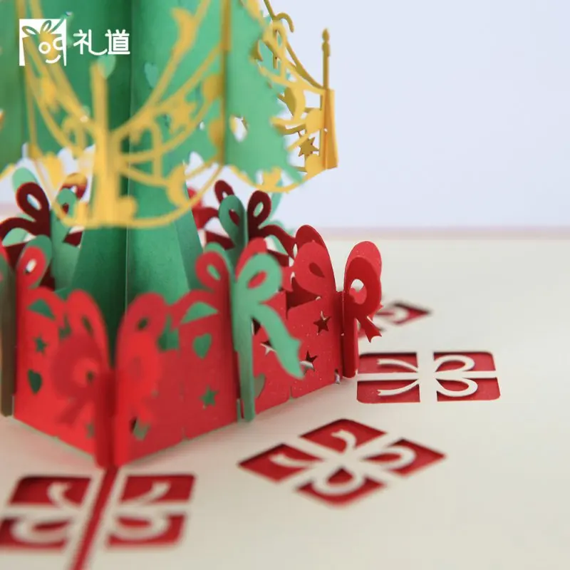  Christmas Stereo Greeting Card 3d Christmas Tree Wish Card Party Invitation Card - 4.00034E+12