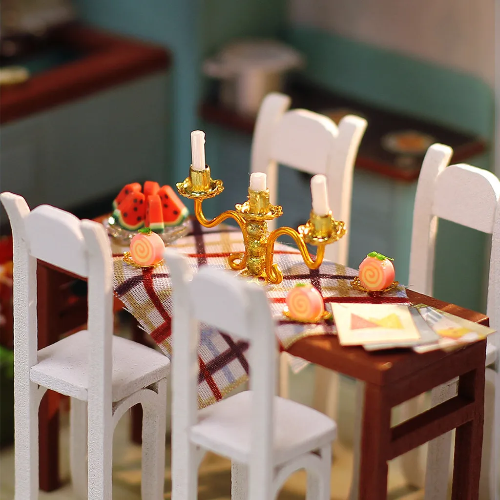 Кукольный домик мебель деревянный миниатюрный сделай сам светодиодный