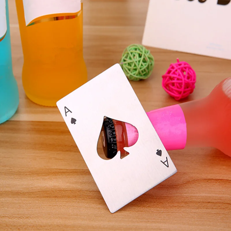 Черная/Серебристая карточка для покера открывалка пивных бутылок