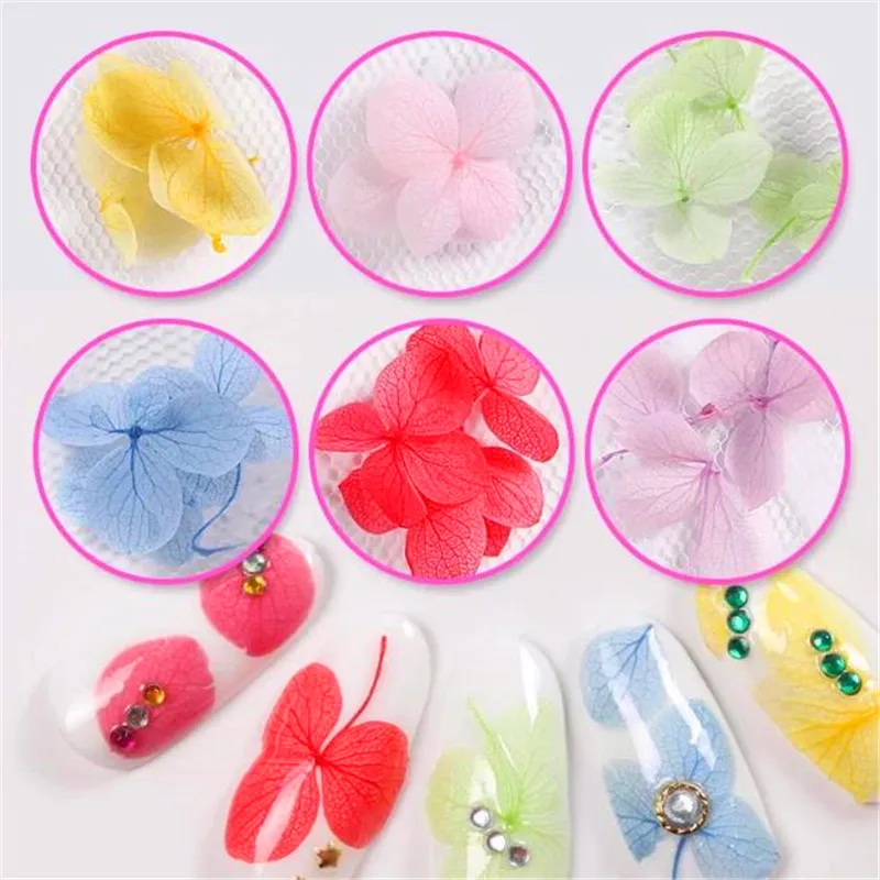 Модные смешанные сушеные цветы 3D дизайн ногтей стеклянная бутылка DIY Украшение