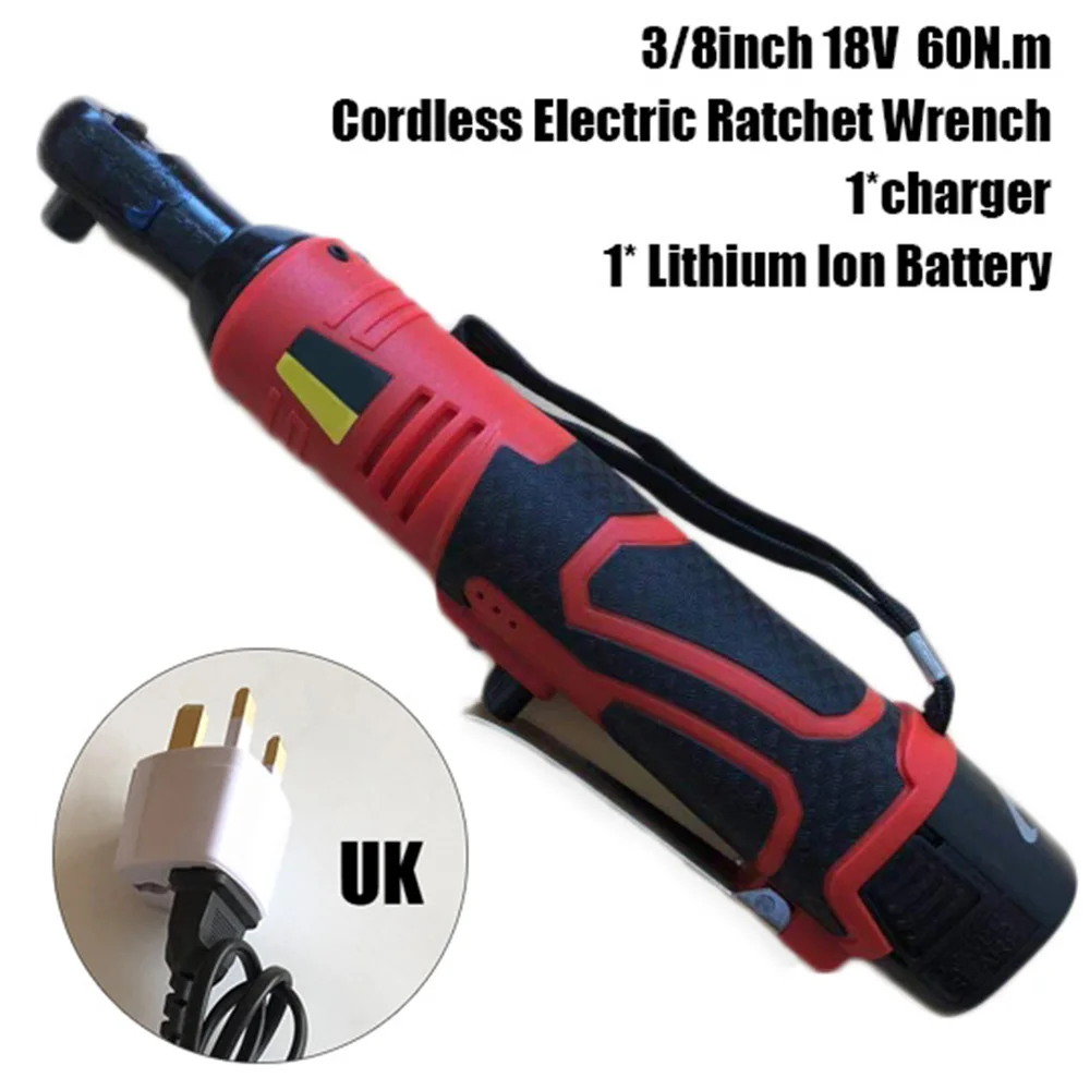 

18V 60N.m 3/8inch Cordless Right Angle Electric Ratchet Wrench Tool W/ Battery For Mechanical Maintenance