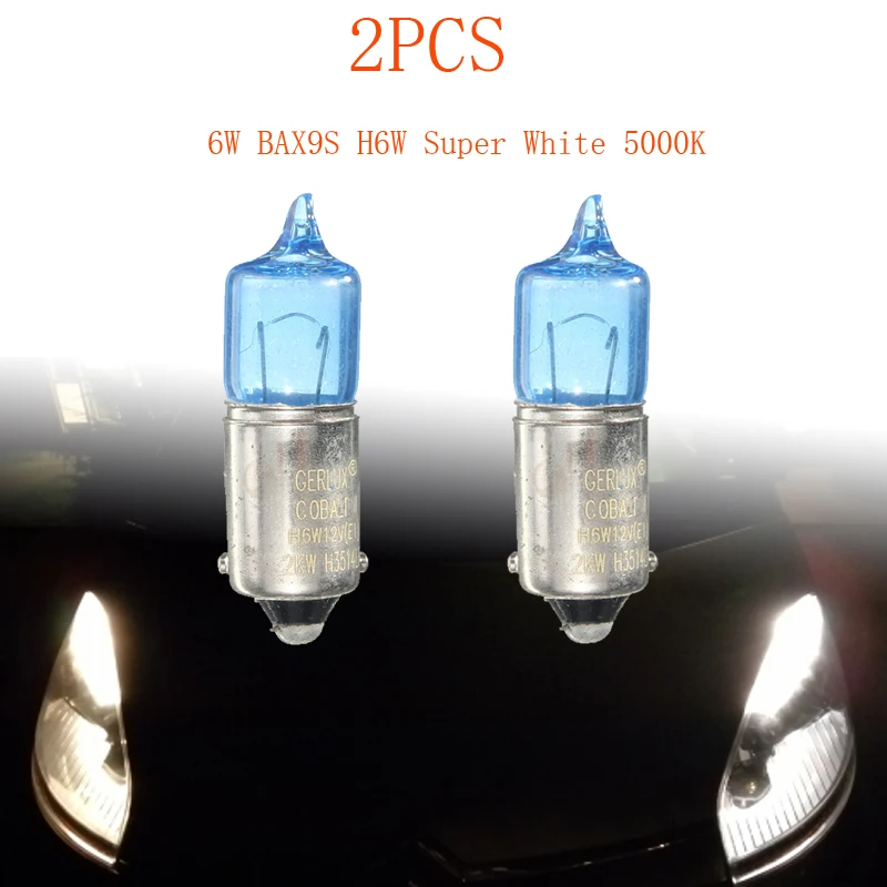 2 шт./лот 6 Вт BAX9S H6W супер белый 5000 К авто ксеноновые лампы Sidelight для указателя