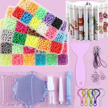 

Water Fuse Beads DIY Set Pearl Box Pegboard Game Kit Tools Accessories Kids Designer Toys for Girls Children Gift 8 10 years