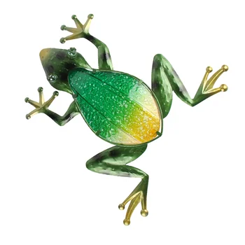 

1pc Garden Wrought Iron Wall Art Frog Animal Wall Decoration for Home Living Room Bedroom (Green)