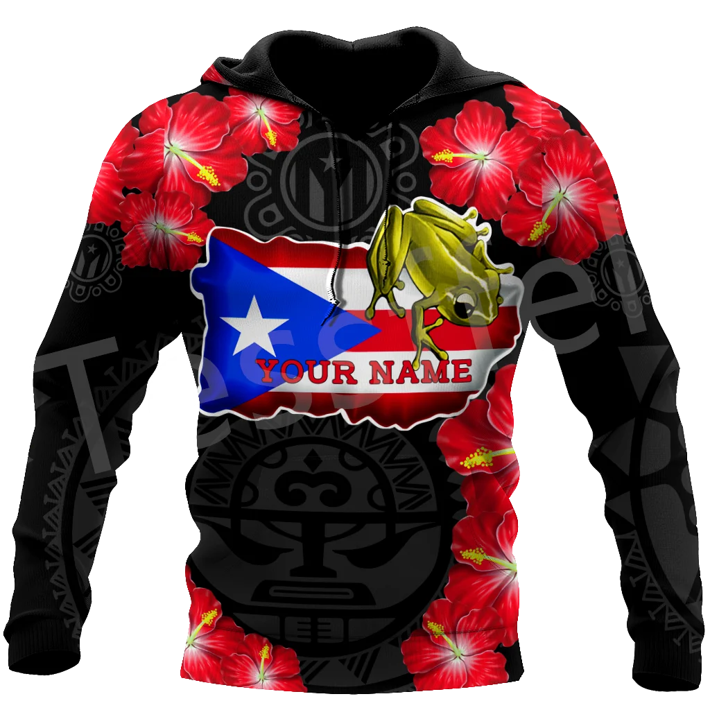 Tessffel Newest Country Flag Puerto Rico Caribbean Sea Camo Tattoo Harajuku Tracksuit 3DPrint Men/Women Funny Casual Hoodies B11