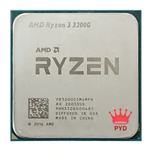 AMD Ryzen 3 3200G R3 3200G 3.6 GHz Quad-Core Quad-Thread 65W CPU Processor L3=4M YD3200C5M4MFH Socket AM4