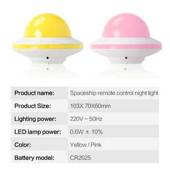 

Bedroom LED Night Light Remote Control Time Setting Plug Socket UFO Wall Lamp Children's Cartoon Creative Gift bedside