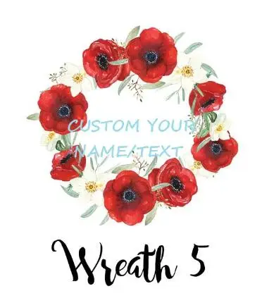 Wreath 5 Индивидуальные Венок Свадебные тапочки, свадебные цветочные тапочки для спа невесты, тапочки подружки невесты. Стаканчики для вечеринки, подарков - Цвет: Wreath 5