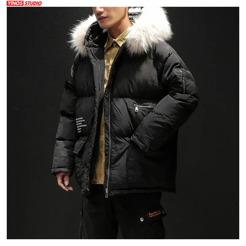 Прямая поставка осенние однотонные хлопковые пальто ветровка удлиненная зимняя куртка с капюшоном мужская Японская уличная одежда верхняя одежда