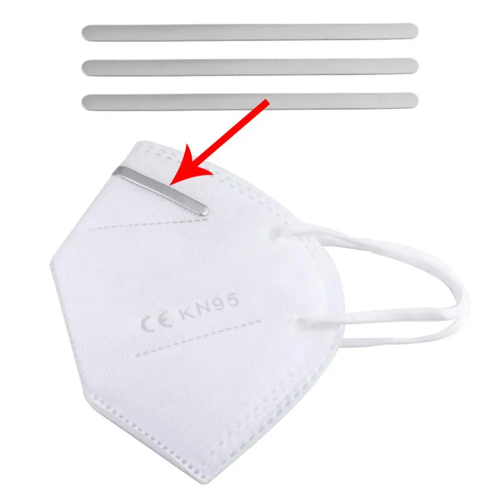 

DC 50Pcs/lot Masks Aluminum Strips With Adhesive For DIY Masks Nose Bridge Clips Width 5mm Masks Making Accessories High Quality