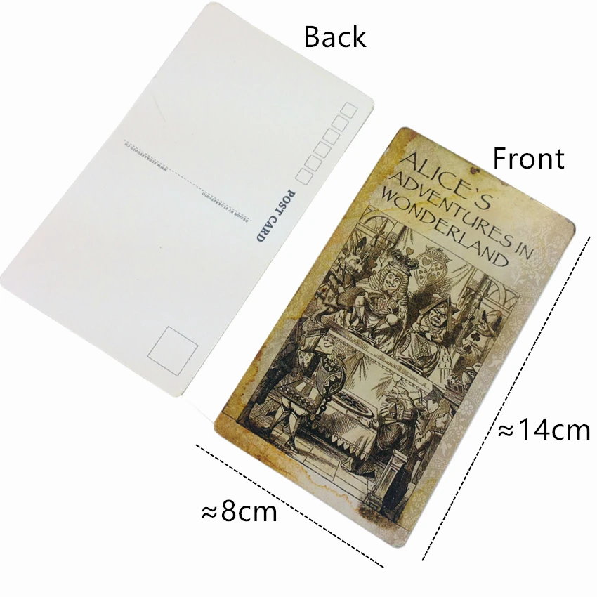  5pack Vintage Alice Postcard Greeting Cards Painting Postcard Writable Greeeting Card Carte Postale - 4.00029E+12