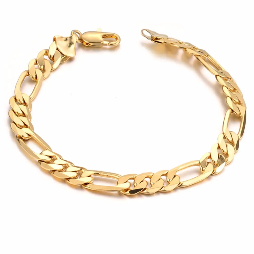 Women Gold Copper Curb Wrist Chain Bangle Vogue Trendy Men Hip Hop Rock Bracelet Shellhard Hollow Cross High-end Jewelry Gift