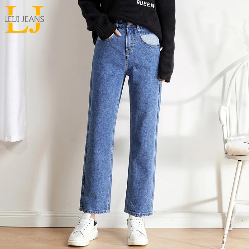 LEIJIJEANS new arrival 2019 autumn boyfriend matching pocket straight jeans warm comfortable girls straight women jeans 9117 LEIJIJEANS new arrival 2019 autumn boyfriend matching pocket straight jeans warm comfortable girls straight women jeans 9117