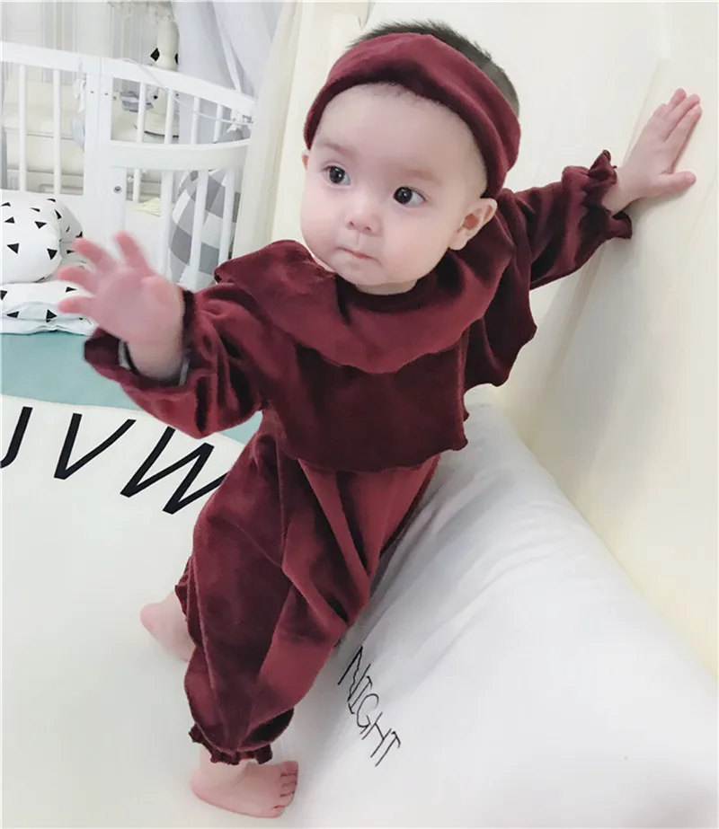 

2019 Infant Baby Kids Boys Girls Romper Jumpsuit Headband Outfits 2PCS Sets