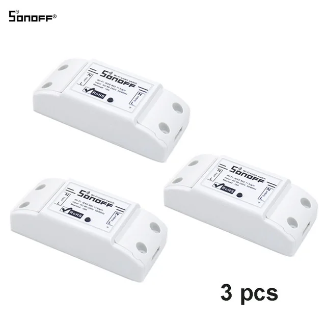 3 pcs 1-10 шт SONOFF базовый Wifi умный переключатель DIY 10A беспроводной пульт дистанционного управления светильник 220 в Wifi таймер умный дом Google Alexa - Комплект: 3 pcs