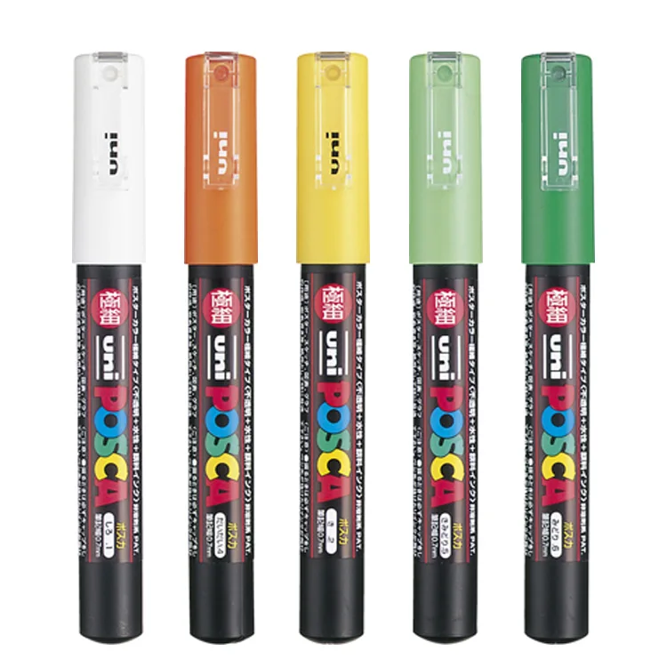 Cena 4 sztuk Mitsubishi Uni Posca PC 1M marker do malowania bardzo cienkie końcówki Bullet 0.7mm pisaki 14 kolory do wyboru