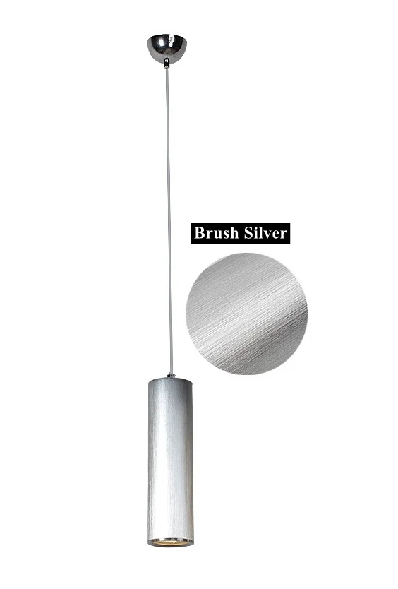 Brush Silver Pendant LukLoy Золотая трубка подвесной светильник Золотая Проходная втулка лампа GU10 кухня Остров подвесной светильник обеденный счетчик крепление для подвески освещения - Цвет корпуса: Brush Silver Pendant