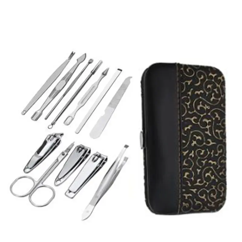 Professional Nail Care kit Manicure Grooming Set with Travel Case Manicure Pedicure Set for Women - Цвет: Черный