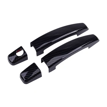 

ABS 4pcs Glossy Carbon Fiber Texture Side Door Handle Covers Trims Molding Fit for Chevrolet Camaro 2010-2012 2013 2014 2015