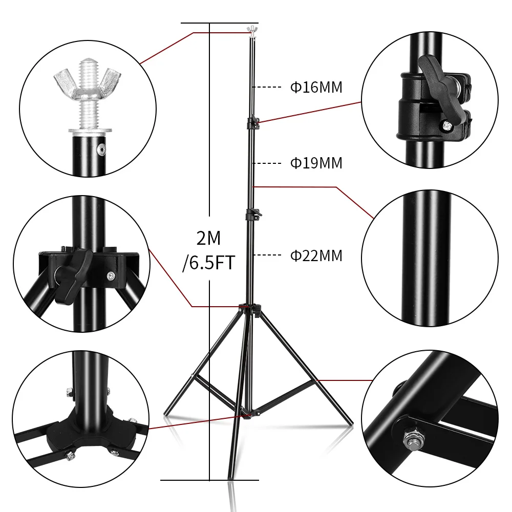 Soporte de fotografía para estudio fotográfico, telón de fondo de pantalla verde, marco de sistema de soporte de Chromakey, bolsa de transporte, Kit de luz para vídeo Chroma - Imagen 4