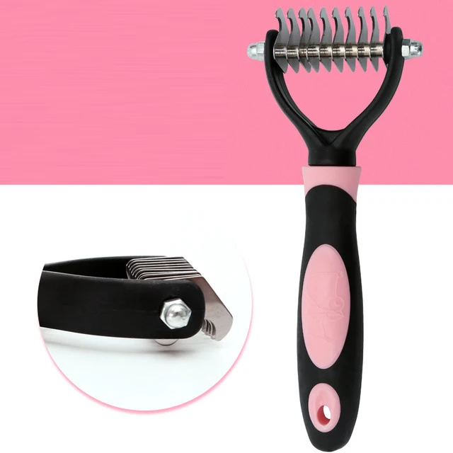 Pet-660-pink Petshy расческа из нержавеющей стали для домашних животных, кошек, собак, профессиональная расческа для удаления волос для собак, кошек, шерсти, триммер, инструмент для стрижки щенков, расческа для домашних животных - Цвет: Pet-660-pink