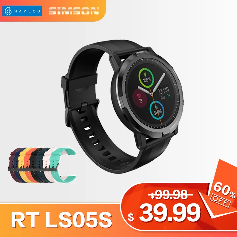 Haylou RT LS05S Smart Watch Blood Oxygen Heart Rate Monitor IP68 Waterproof Haylou LS05S SmartWatch For iOS Android