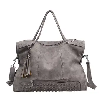 

Ship from Russia Women's Handbags Fashion Vintage Scrub Tassel Rivets Handbag Messenger Bag Casual Handbags New