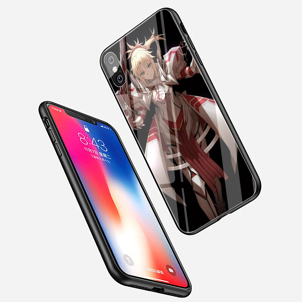 Чехол для телефона EWAU Saber Fate Apocrypha из закаленного стекла для iPhone 5 5S SE 6 6s 7 8 plus X XR XS 11 pro Max