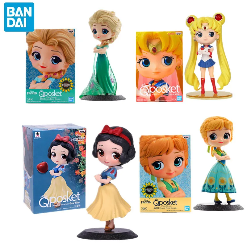 Bandai Banpresto Qposket Disney Princess Series Belle Elsa Anna Snow White The Little Mermaid ПВХ Куклы Фигурки