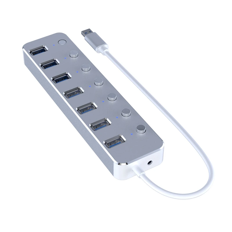 3,0 концентратор супер скорость 7 портов внешний мини-usb-хаб разветвитель портативный для Apple Macbook Air ноутбук ПК планшет концентратор