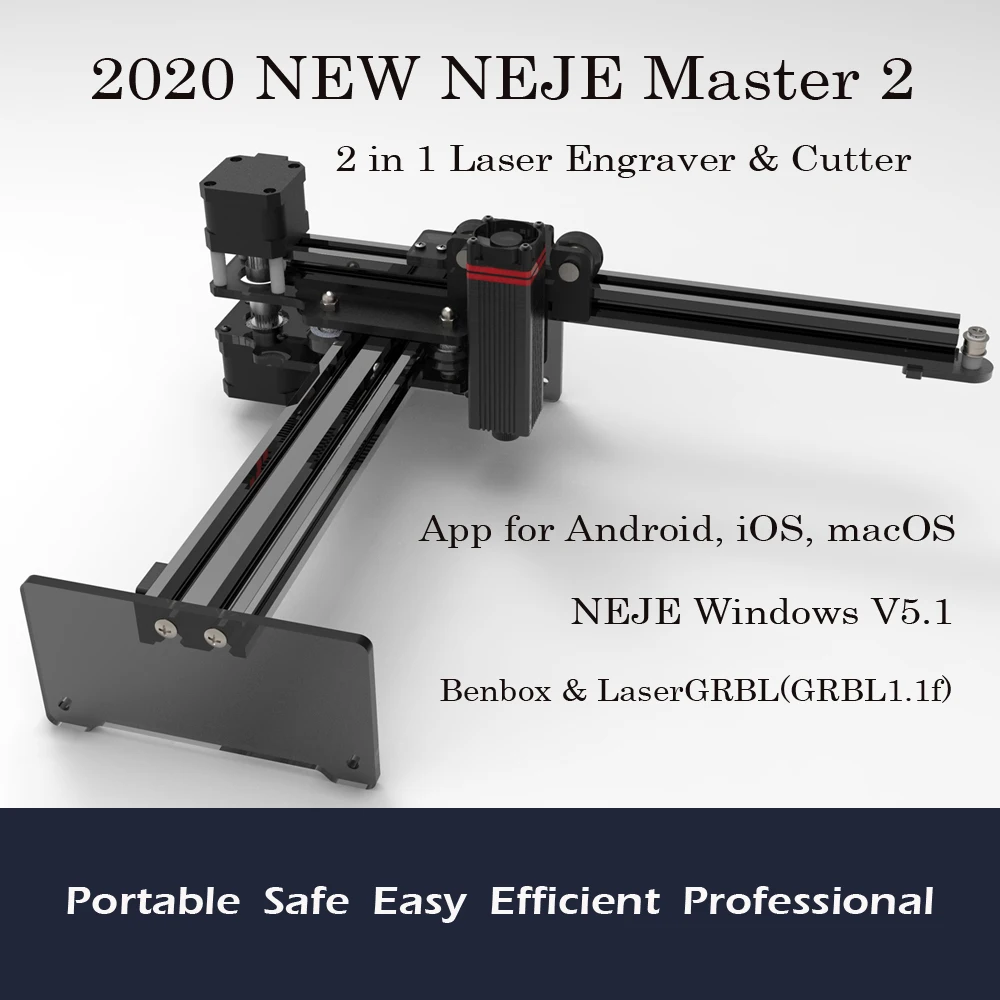 

NEJE Master2 20W High Speed Mini CNC Laser Engraver with Wireless APP Control - Benbox - GRBL1.1f - LaserGRBL- MEMS Protection