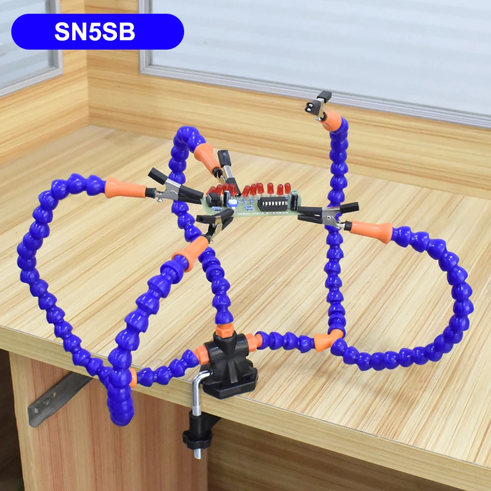 Helping Hands Third Hand Soldering Tool PCB Holder Flexible Arms Table Clip Crafts Jewelry Hobby Workshop Helping Station soldering tool soldering helping hands welding tool