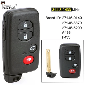 Keyforkess A433 F433 27145-0140 / 27145-3370 / 27145-5290 Smart Card Remote Key Fob per Toyota Avalon Camary Aurion Sequoia Prius